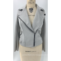 Graue Wildlederjacke für Damen